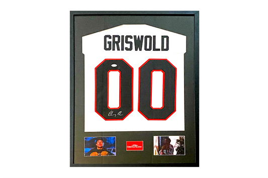 Chevy Chase Signed Clark Griswold Hockey Jersey Framed