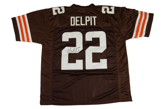 Grant Delpit Autographed Brown Cleveland Custom Jersey