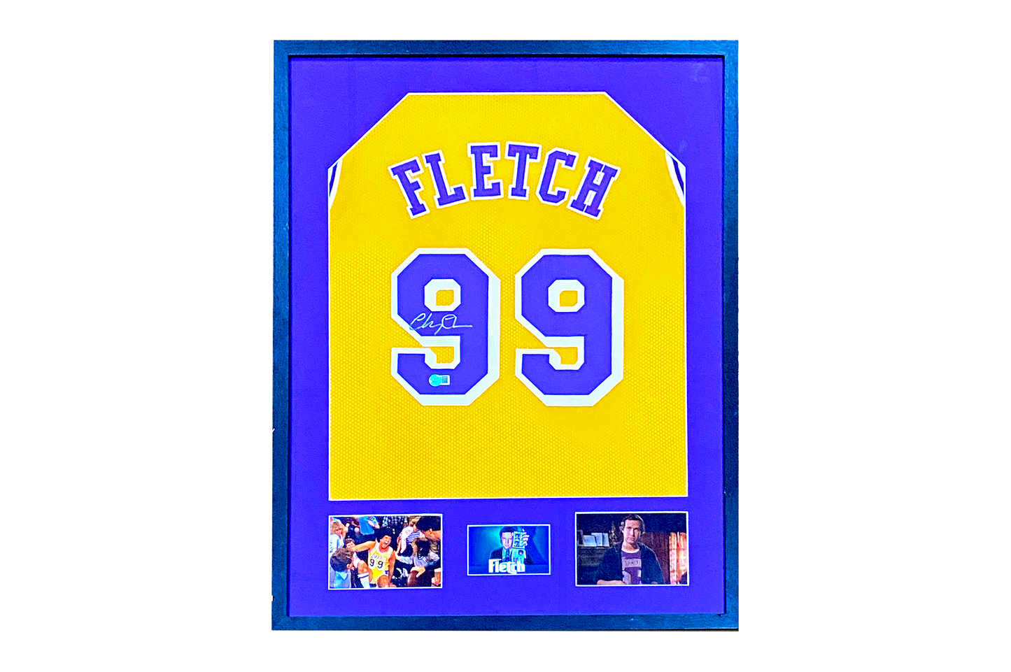 Chevy Chase Signed Fletch Los Angeles Jersey Framed