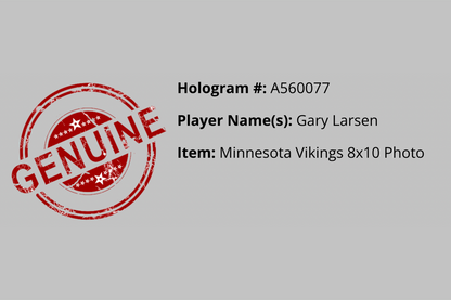 Gary Larsen Autographed Minnesota Vikings Photo