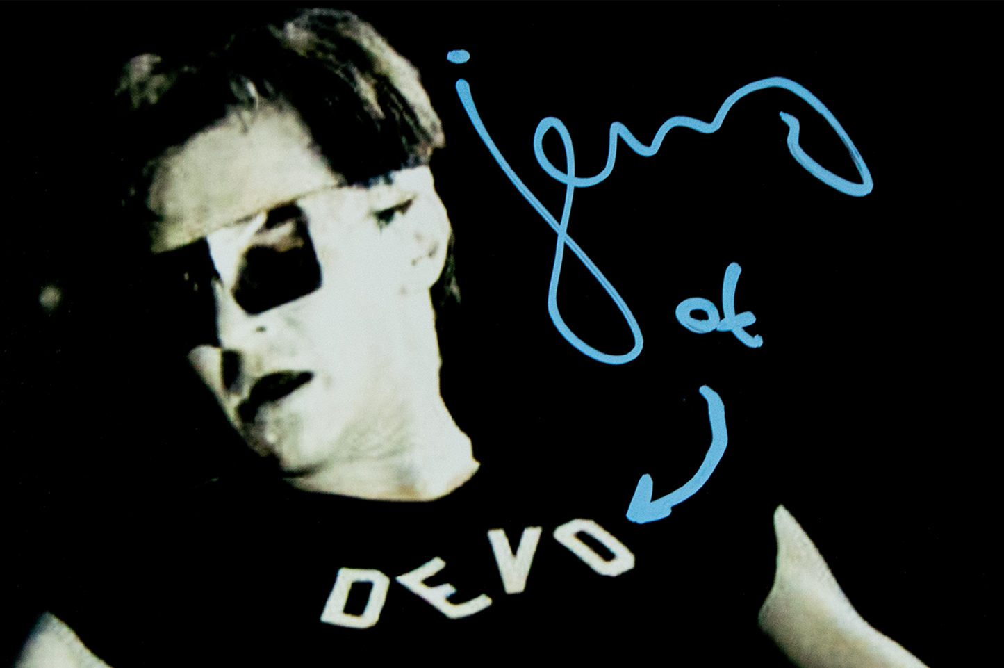 Gerald Casale Autographed 11x8 DEVO Photo