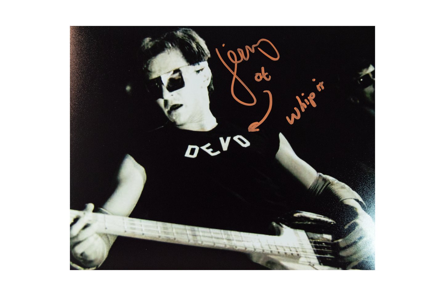 Gerald Casale Autographed 11x8 DEVO Photo (Whip It)