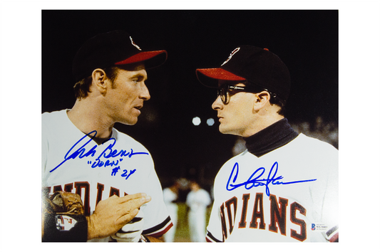 Charlie Sheen and Corbin Bernsen Autographed 'Major League' 11x14 Photo