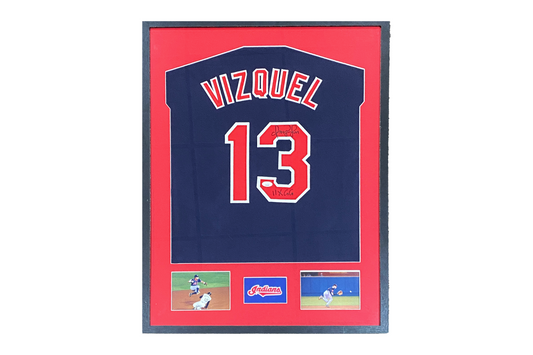 Omar Vizquel Signed Cleveland Indians Jersey Framed (11X GG)